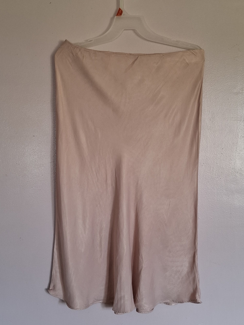 H&M Pale Pink Satin Midi Skirt